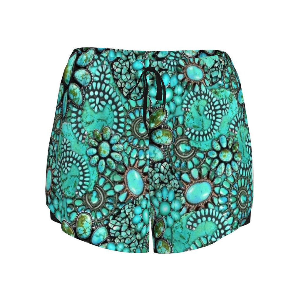 Double Layer Athletic Shorts for Women Rodeo Queen