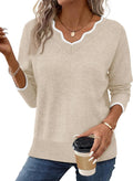 V-Neck Knit Pullover Sweater