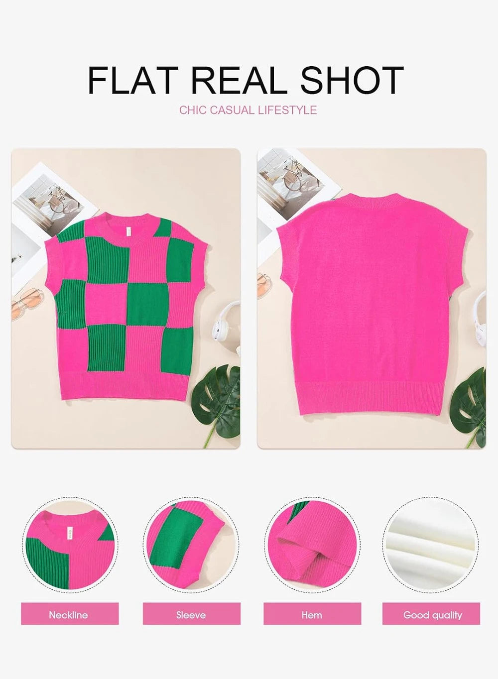 Evaless Color Block Sweater Vest