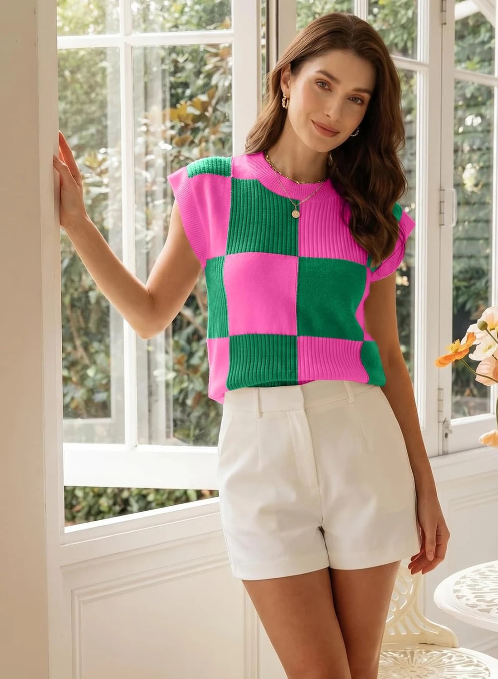 Evaless Color Block Sweater Vest