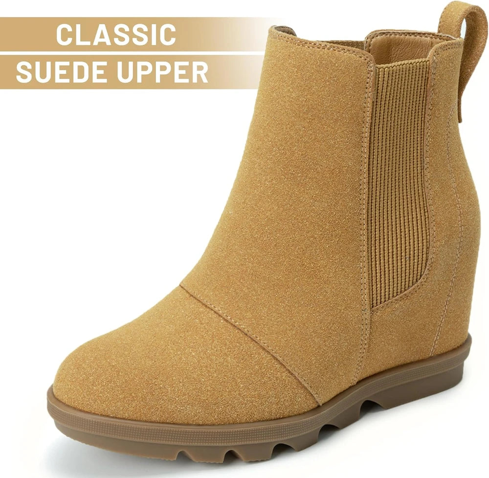 Athlefit Suede Chelsea Wedge Boots
