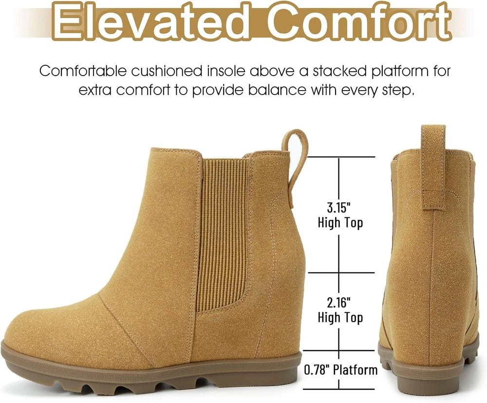 Athlefit Suede Chelsea Wedge Boots