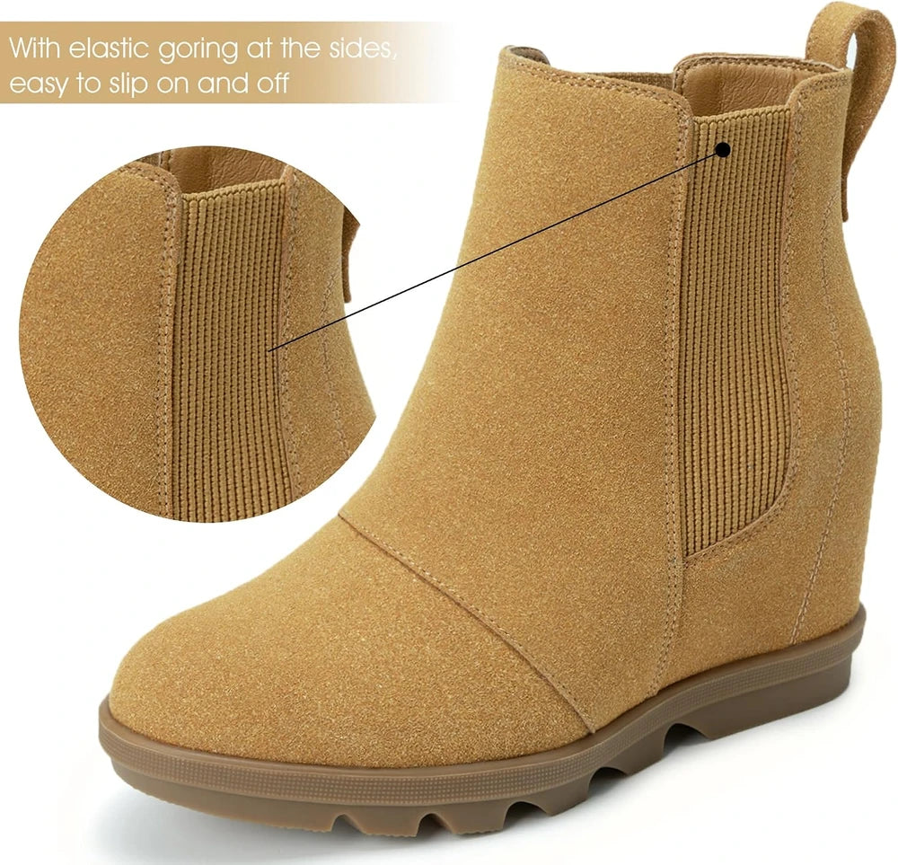 Athlefit Suede Chelsea Wedge Boots