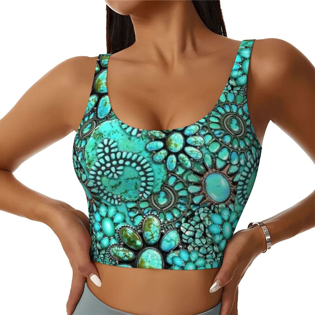 U Neck Athletic Crop Tank Top - Rodeo Queen