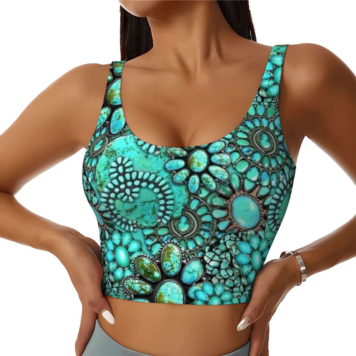 U Neck Athletic Crop Tank Top - Rodeo Queen