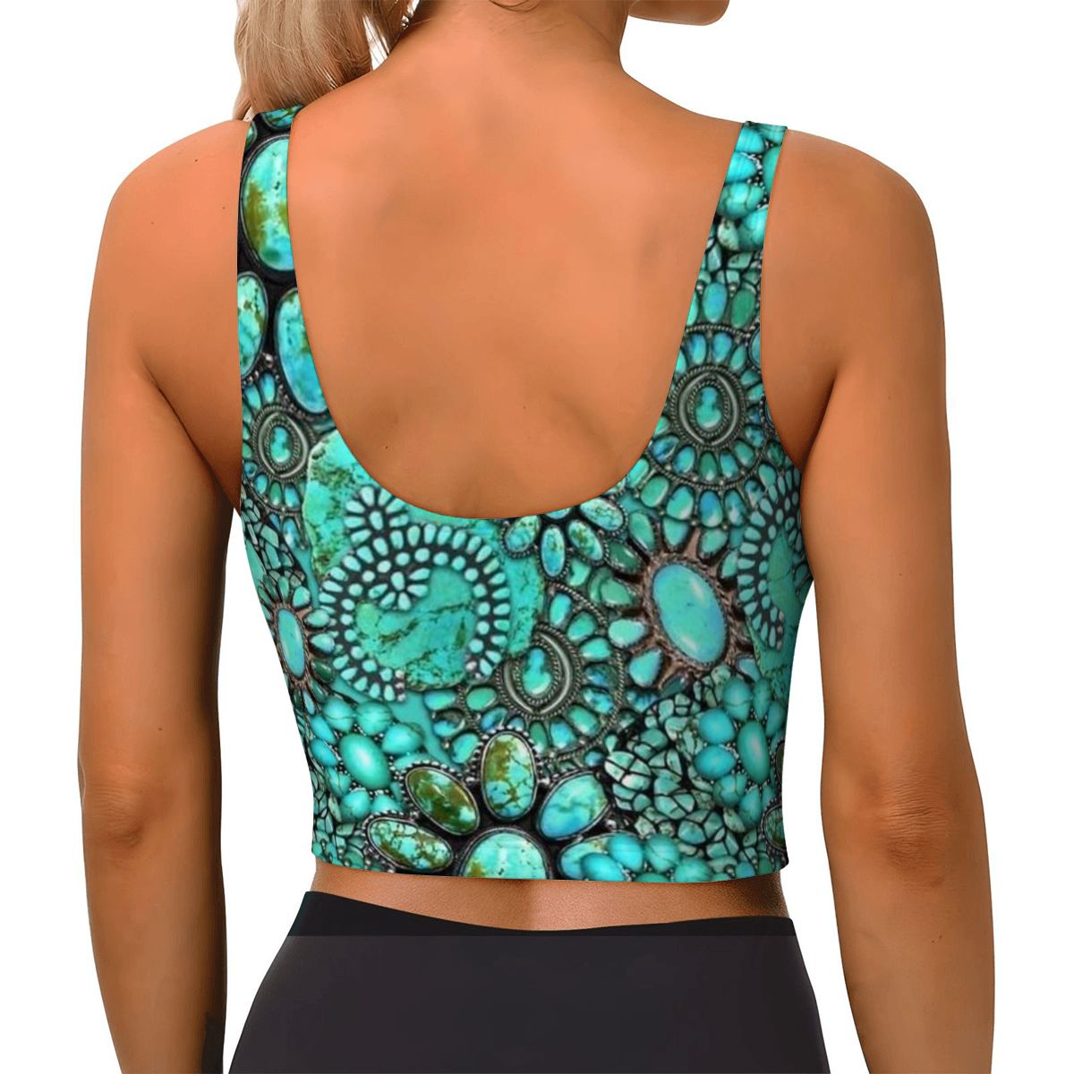 U Neck Athletic Crop Tank Top - Rodeo Queen