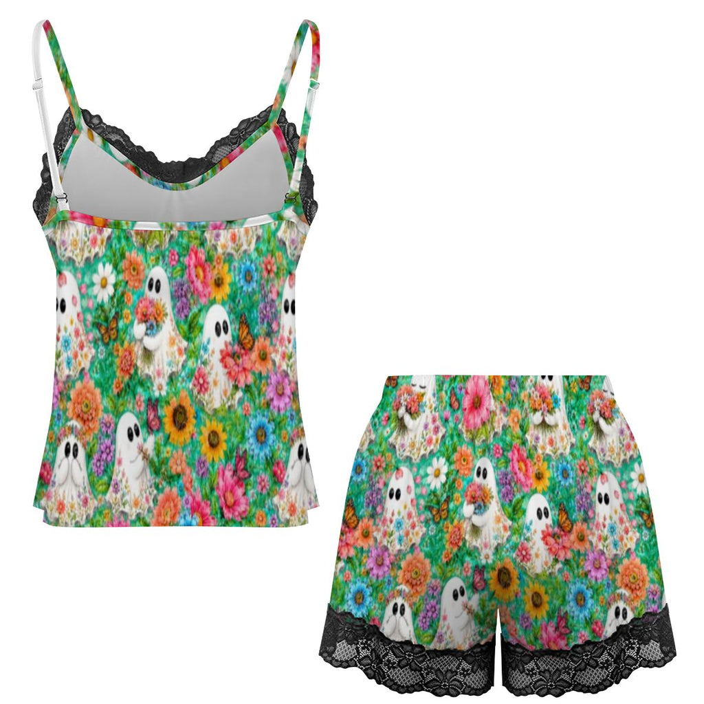 Women Cami Lace Pajama Set Ghostly Gurl