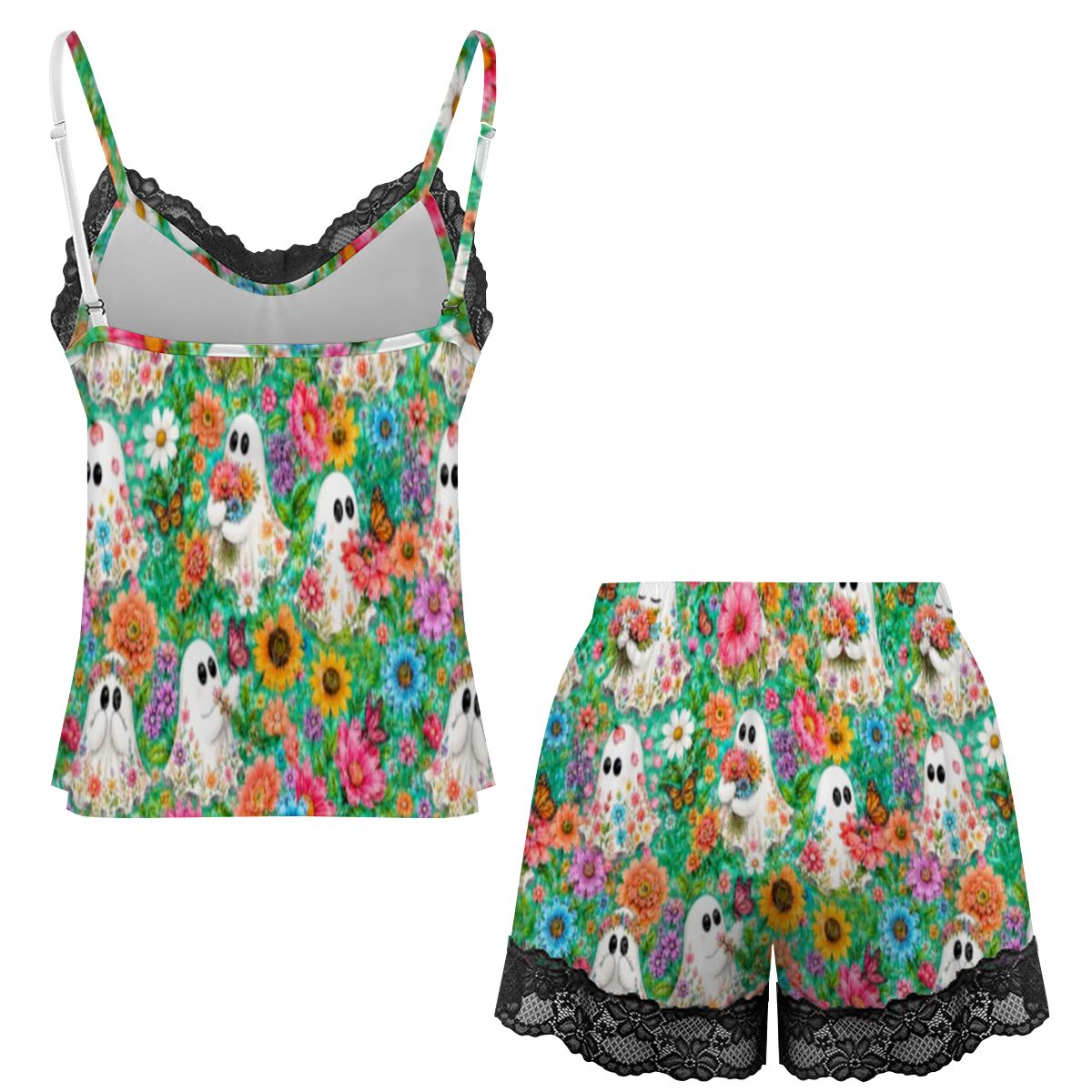 Women Cami Lace Pajama Set Ghostly Gurl