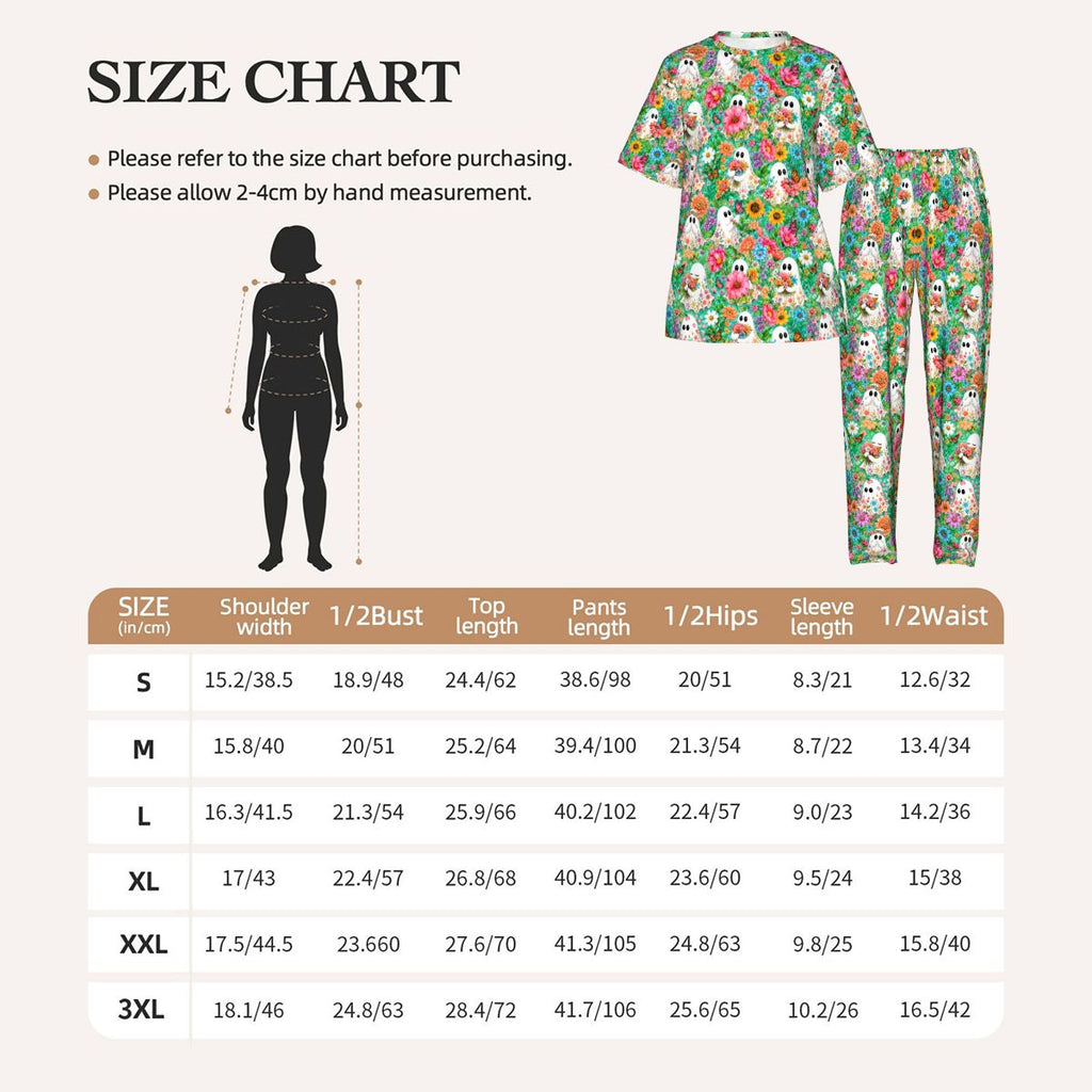 Women's ShortSleeved Pajama Set Ghostly Gurl