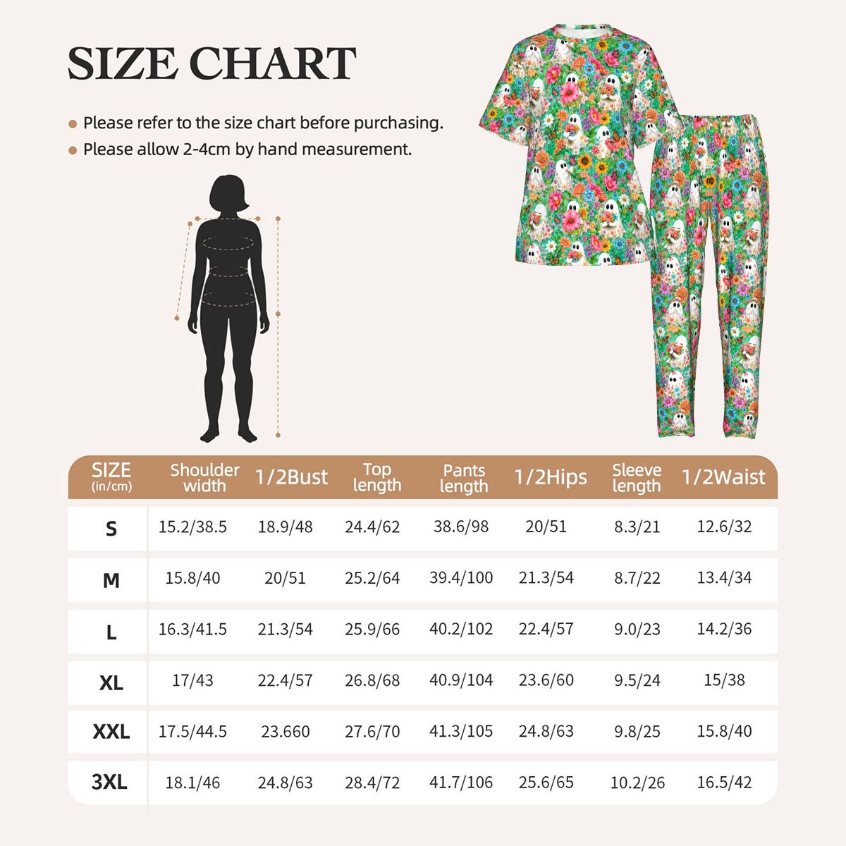 Women's ShortSleeved Pajama Set Ghostly Gurl