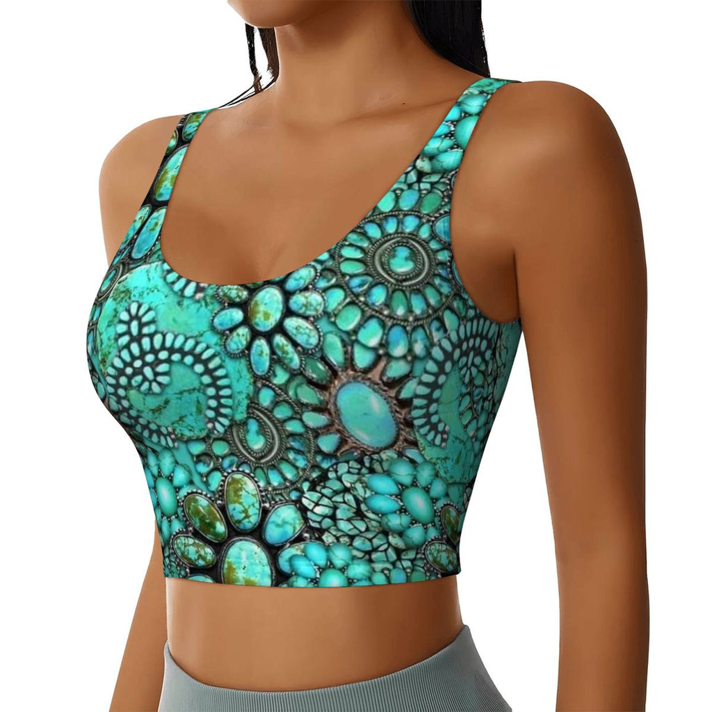 U Neck Athletic Crop Tank Top - Rodeo Queen