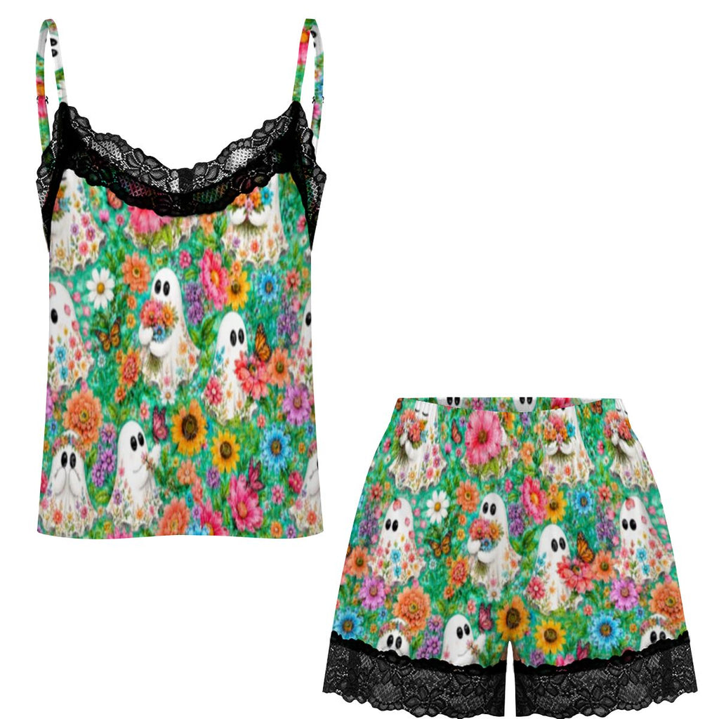 Women Cami Lace Pajama Set Ghostly Gurl
